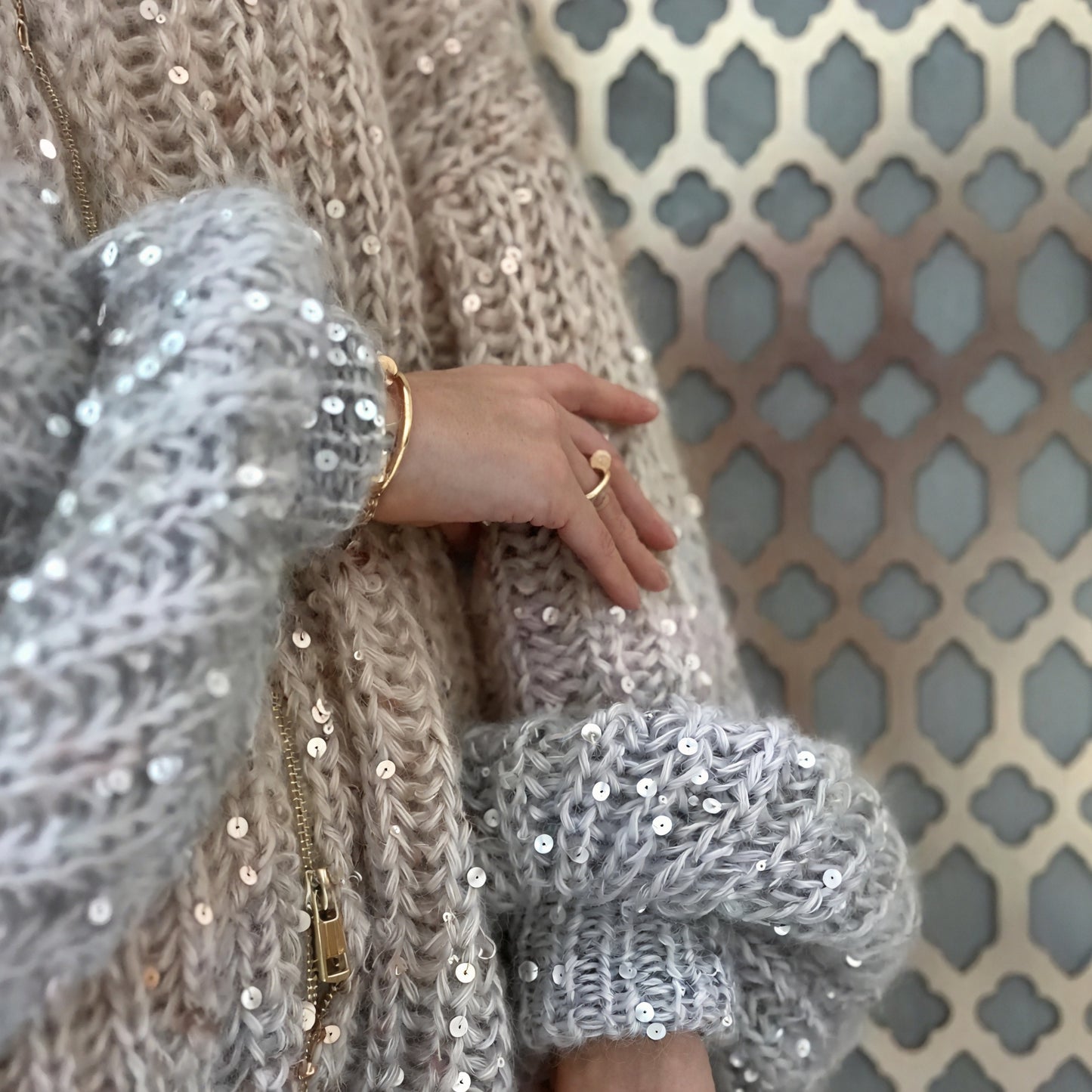 Women's White Maxi Dress & Grey Gradient Knit Cardigan Set, Elegant Casual Style-65227-f5f171da-ca02-4a10-9499-bde691e1ec7f