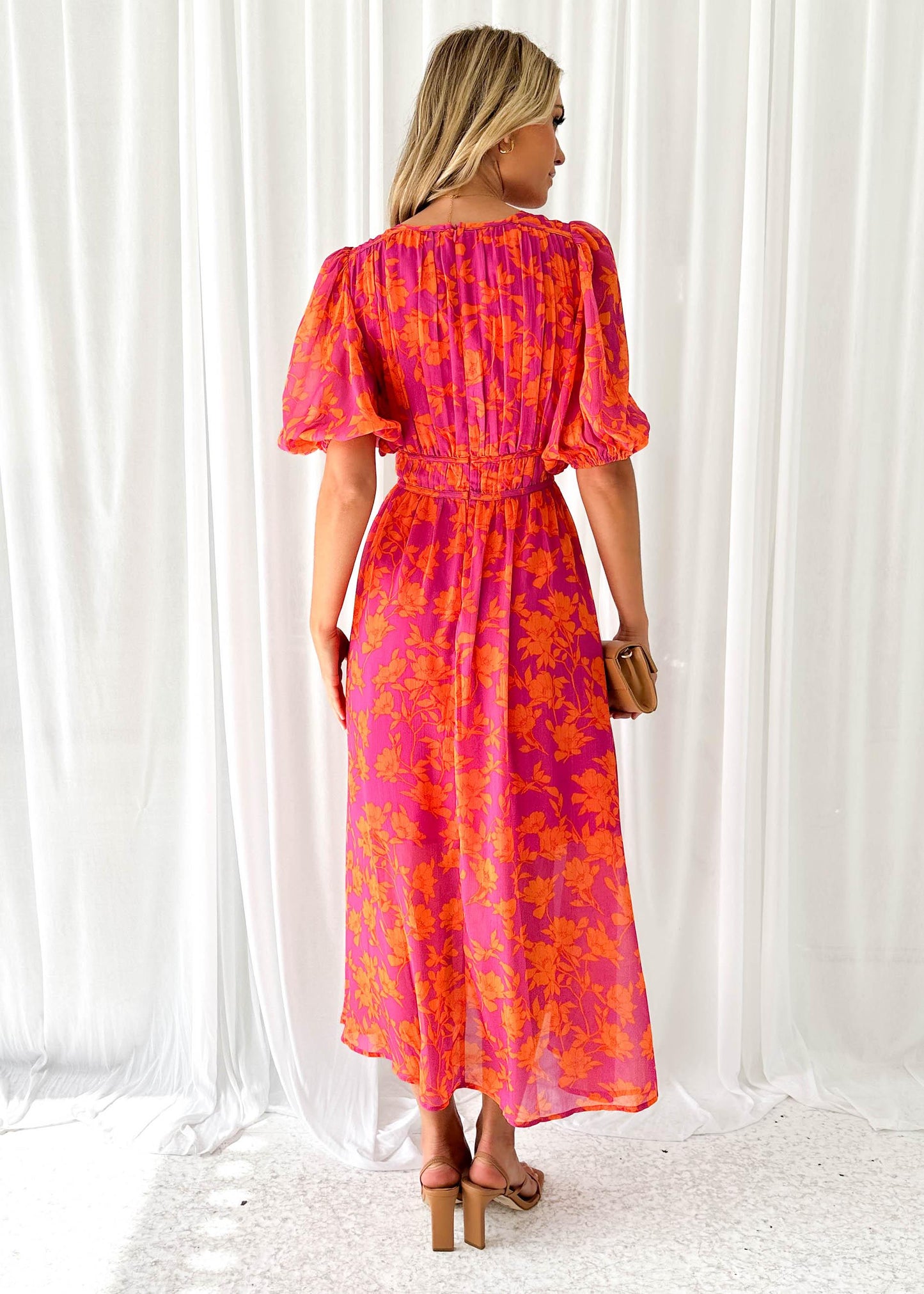 Women's Floral Maxi Dress – V-Neck, Short Sleeve, Flowy Silhouette, Sydney Wardrobe-83294-71e6ff98-689b-4b47-a215-71b3d6a354cc