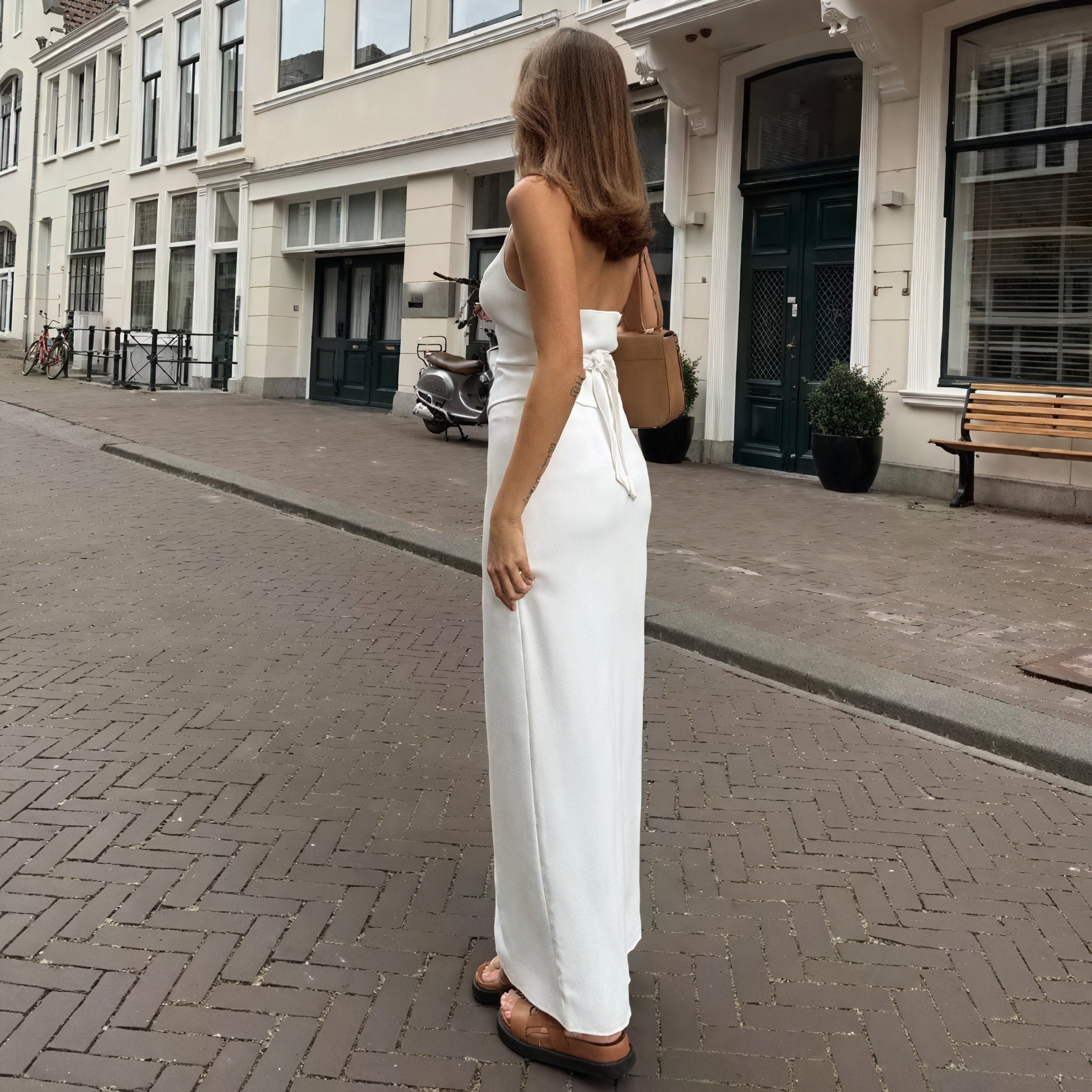 Women's White Halter-Neck Tailored Vest & Skirt Suit Set, Elegant Minimalist Style-77149-a8016b36-fbe9-46c5-8554-2553848a0dcf