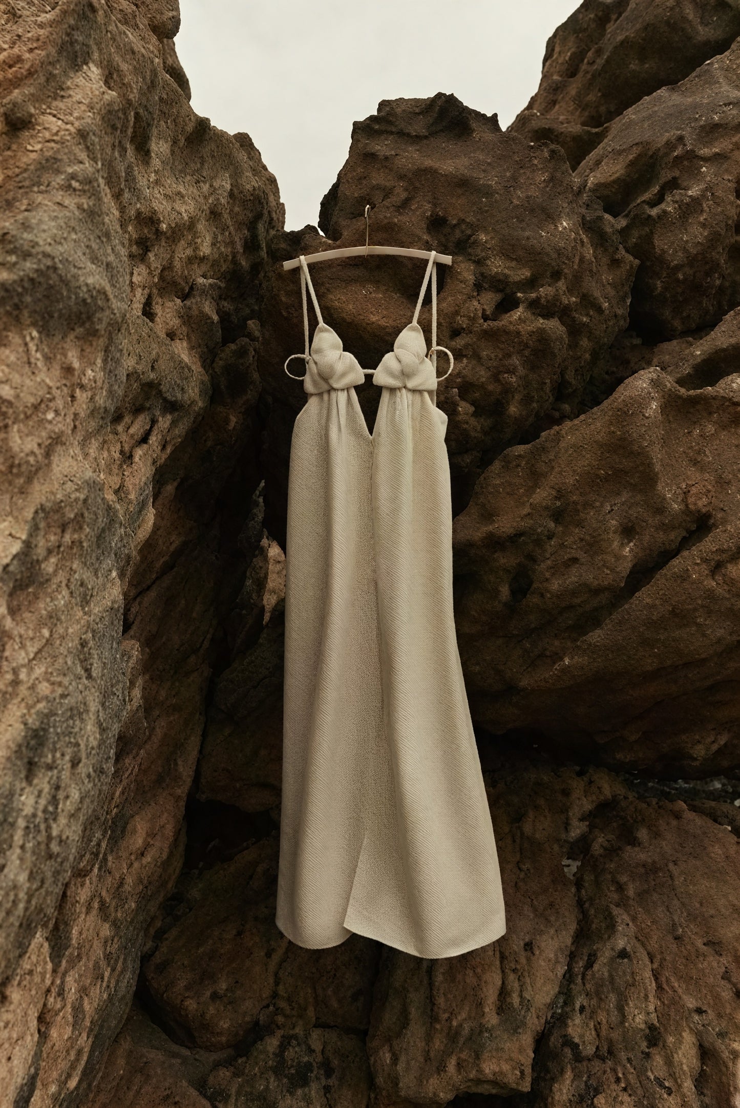 Women's Maxi Dress – Off-White Linen Blend, Floral Bust, Keyhole, High Slit-81009-3d2f1355-f1a4-475b-97e7-fb7993f669bc