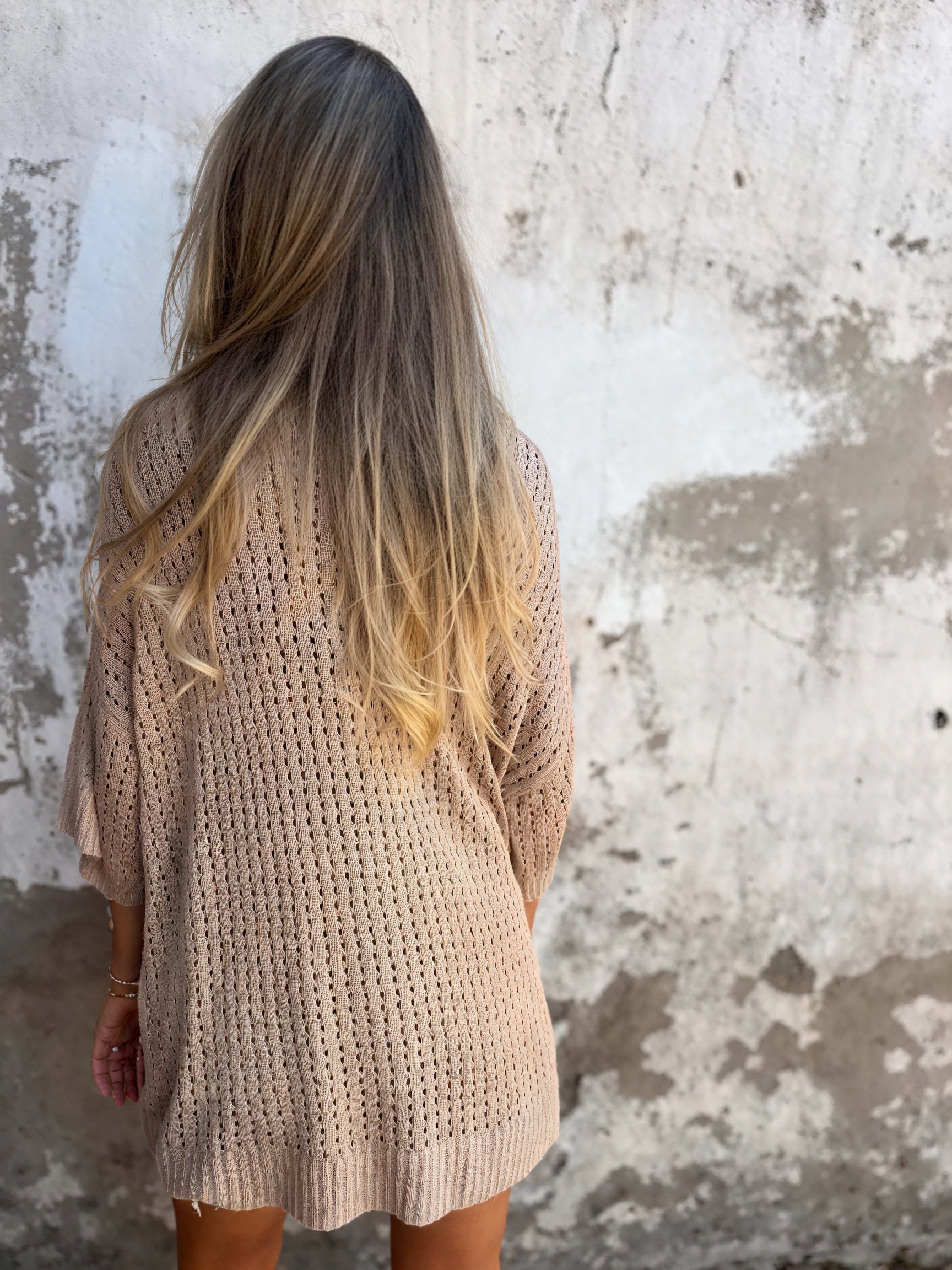 Women's Open-Knit V-Neck Top – Relaxed Fit, Lightweight, Cotton Blend, Casual-81336-4ed7f199-79d9-4cb4-a409-17991ada4198