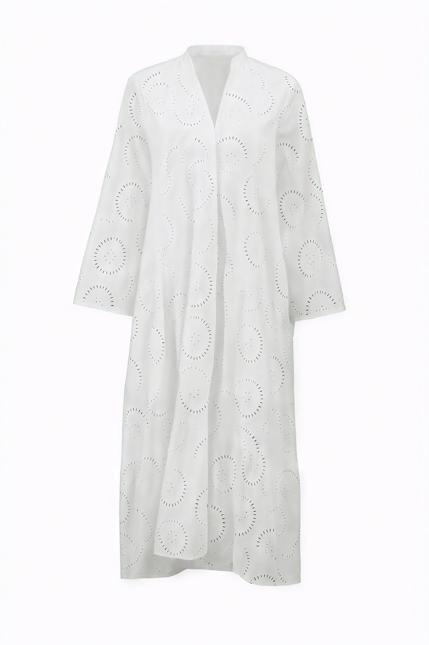 Women's Eyelet V-Neck Button-Down Dress with 3/4 Sleeves – Summer Style-83323-d901f975-ff45-46e9-a7af-5162386a80c7