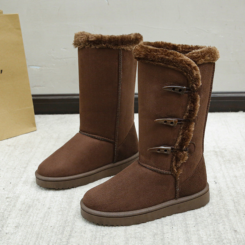 Women's Boots – Suede Faux Fur Lined, Toggle Closure, Rubber Sole-43004-42aabccd-15c7-4d74-ab3d-625043e17d99
