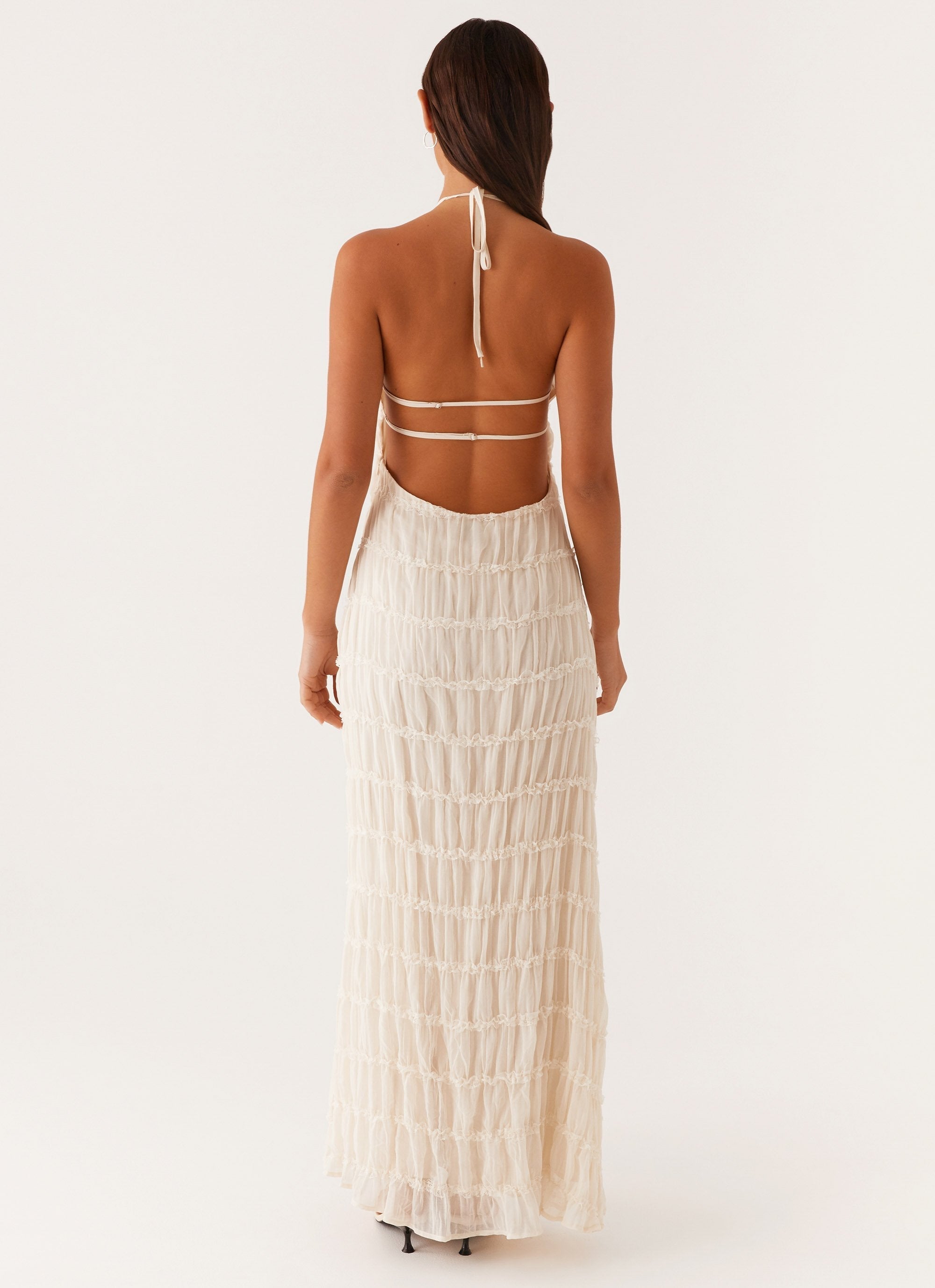 Women's Maxi Dress – Textured Halter Neck-83499-03ff3410-dadd-406b-8be2-a747225dbf82