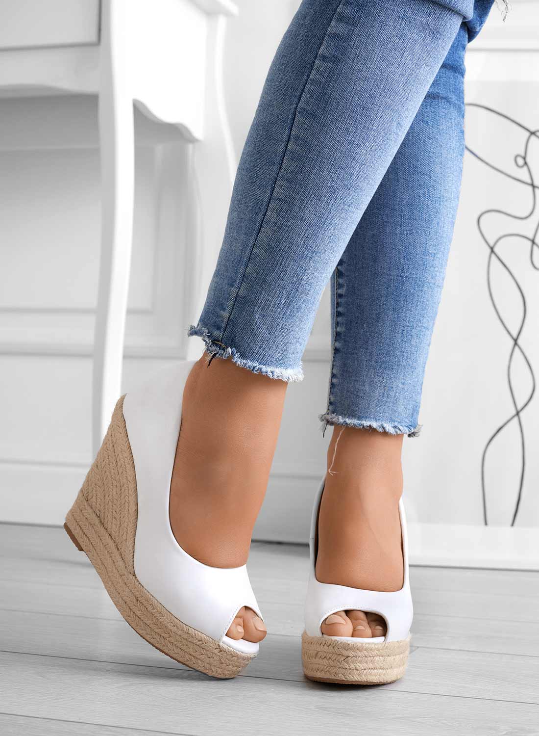Women's Black Open-Toe Wedge Sandals with Rope Platform Sole-83368-10299b17-6322-4d33-81d3-5e1d93929f24