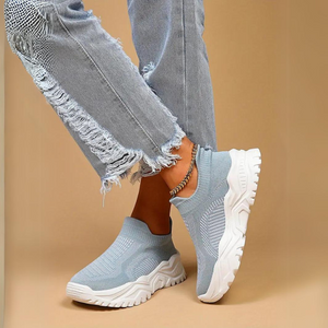 Women's Slip-On Sneakers – Breathable Knit, Chunky Sole, Athleisure Style-82673-1691c069-ca0e-4345-893f-e05a64386e12