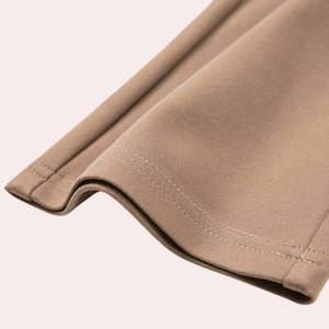 Women's Beige High-Waisted Tailored Straight-Leg Trousers with Stretch Fabric-67649-1f9a4c86-b474-43c8-9f81-5b78b534daf0