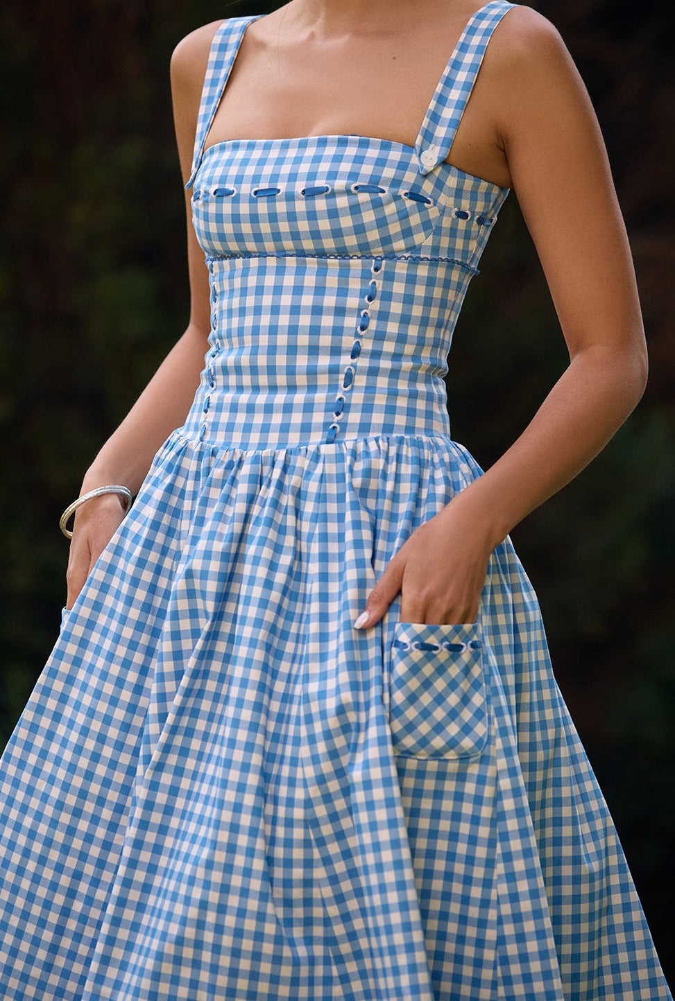 Women's Gingham Dress – Square Neck, Button Front, Classic Summer Style-83592-278bf64e-4581-4afb-b158-7d26e6397d04