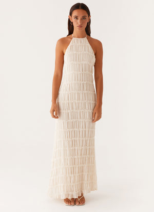 Women's Maxi Dress – Textured Halter Neck-83499-2a8b5a52-b87a-4d4d-bc51-9a7d53cce9c8