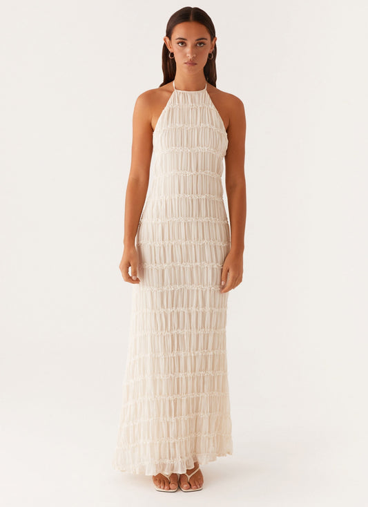 Women's Maxi Dress – Textured Halter Neck-83499-2a8b5a52-b87a-4d4d-bc51-9a7d53cce9c8
