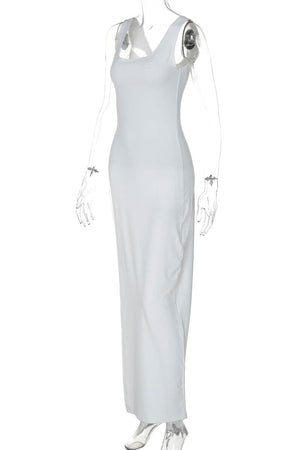 Women's Sleeveless Slit Top – Asymmetrical Hem, Fitted, Black, Red, White-81088-2bba1adf-7a52-40ea-9cf0-beb708c7778b