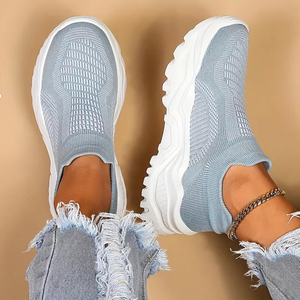 Women's Slip-On Sneakers – Breathable Knit, Chunky Sole, Athleisure Style-82673-312c048b-cda1-4d86-b2f0-18430342d1ef