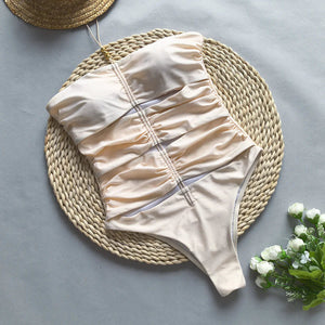 Women's One-Piece Swimsuit – Strapless, High-Cut, Cut-Out Design-83762-31fce541-64d2-4112-a432-f6c70e669bca