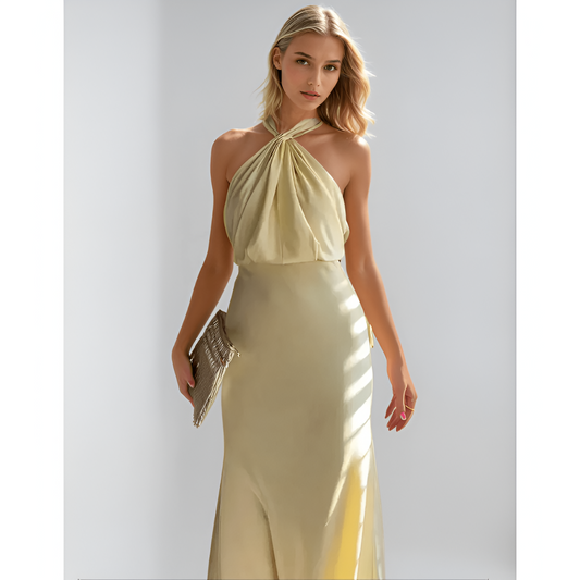 Women's Maxi Dress – Satin Halter Neck, Flowing Elegant Design-83281-3d23a73d-2c34-4dd7-8717-b3c19e22bcdd