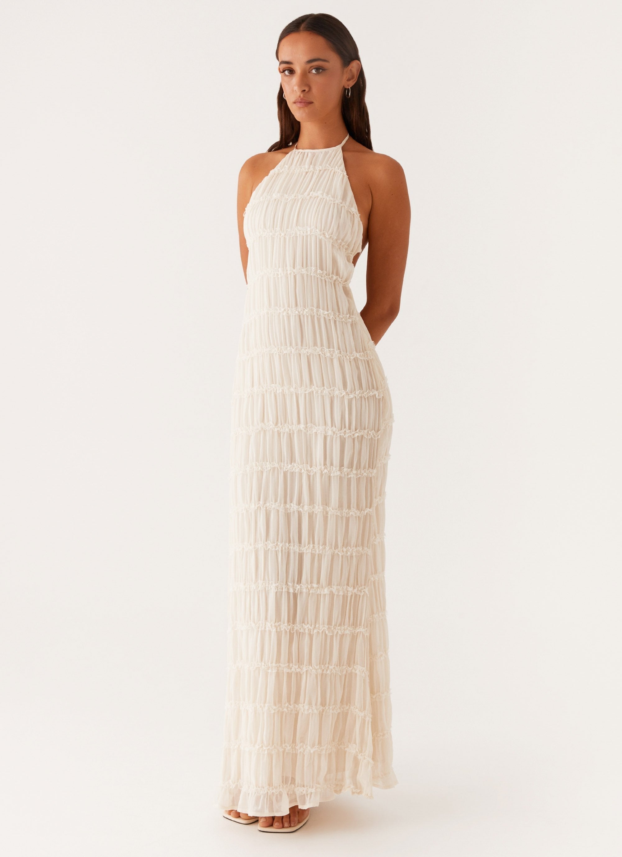 Women's Maxi Dress – Textured Halter Neck-83499-4038ce20-5559-4034-8927-20d0a63c0aa3