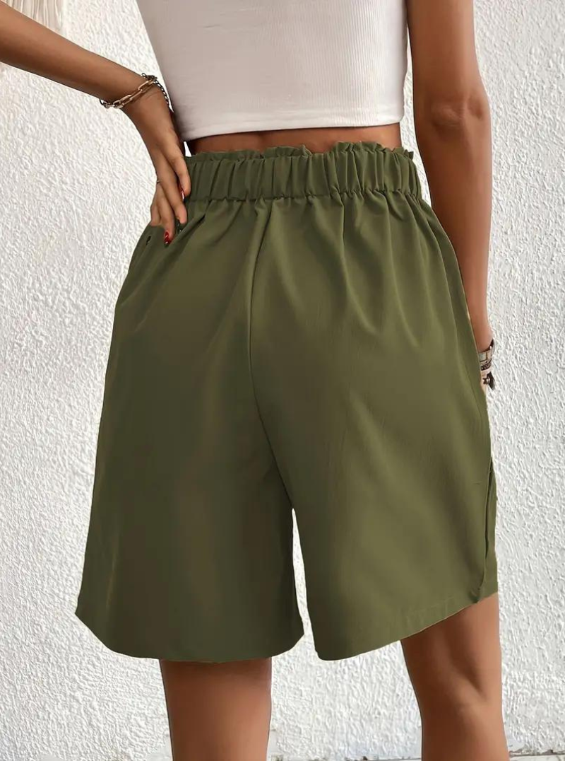 Women's Shorts – High-Waisted, Pleated Front, Functional Pockets, Versatile Style-82558-4bb7a632-19f5-4c3e-8972-750601bf16f9