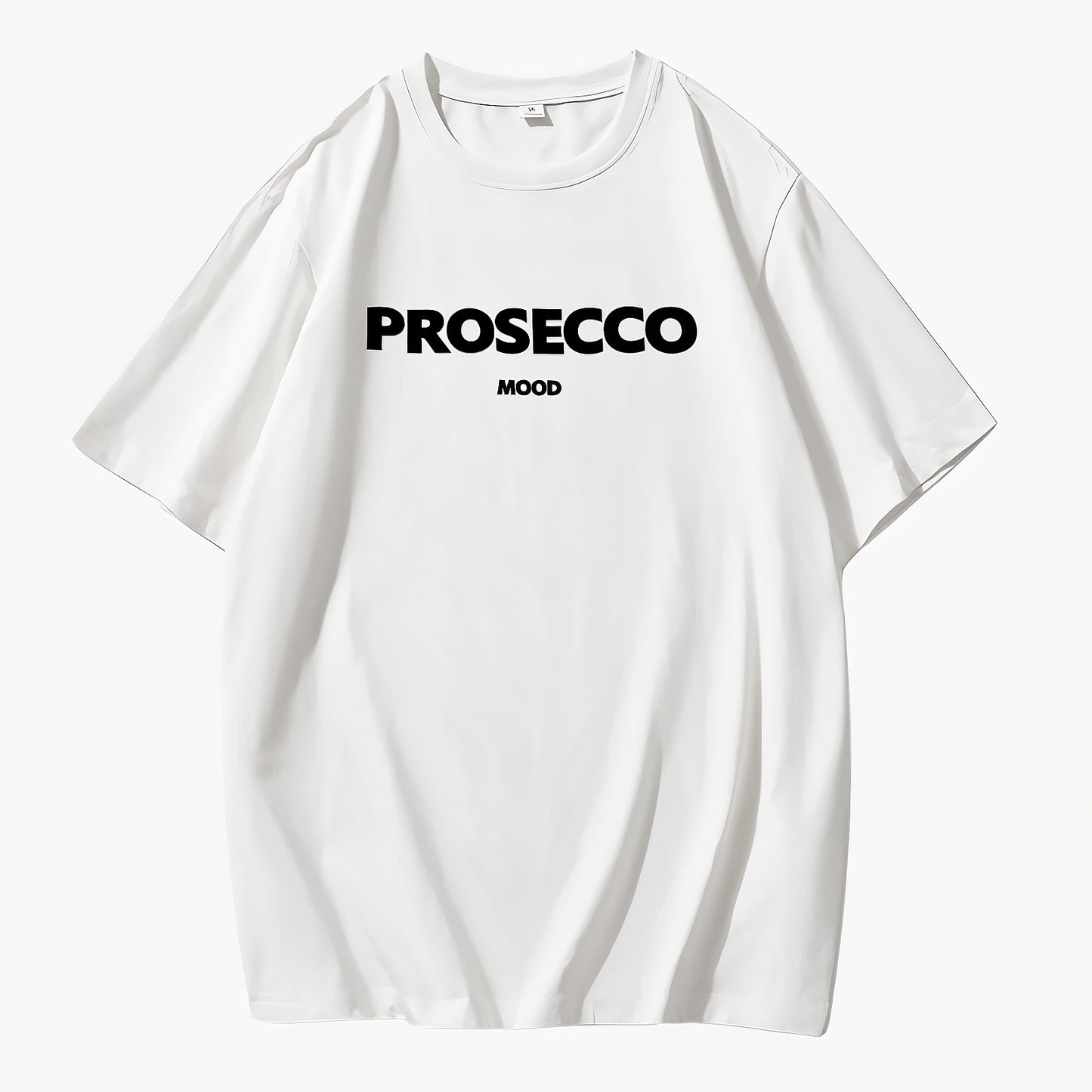 Women's T-Shirt – 'PROSECCO MOOD' Graphic, Crew Neck, Cotton Blend, Relaxed Fit-53203-63a3ac21-79e8-4fa8-99d1-bcd843815e99