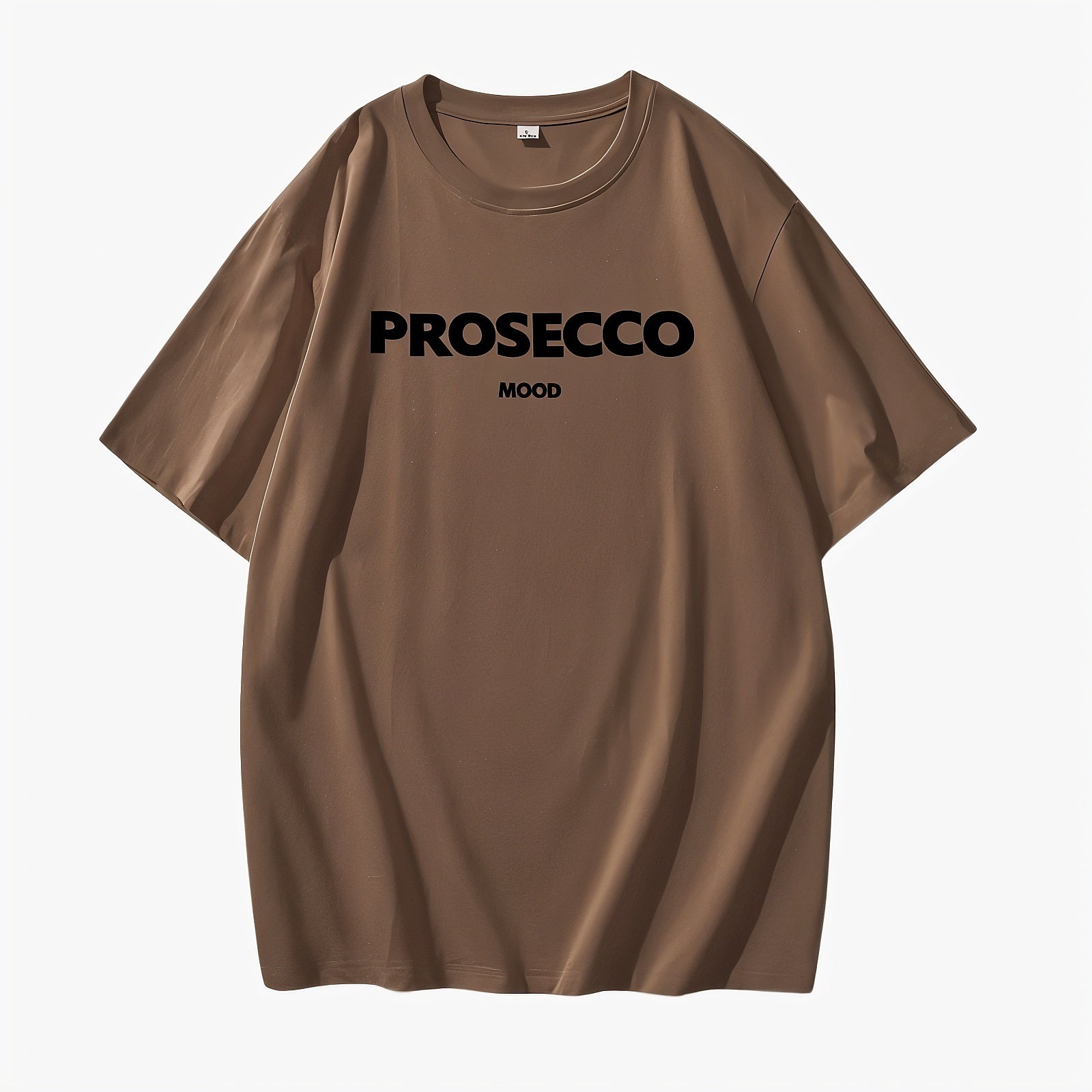 Women's T-Shirt – 'PROSECCO MOOD' Graphic, Crew Neck, Cotton Blend, Relaxed Fit-53203-6a077e74-f316-44e4-9954-6edbae35ad88