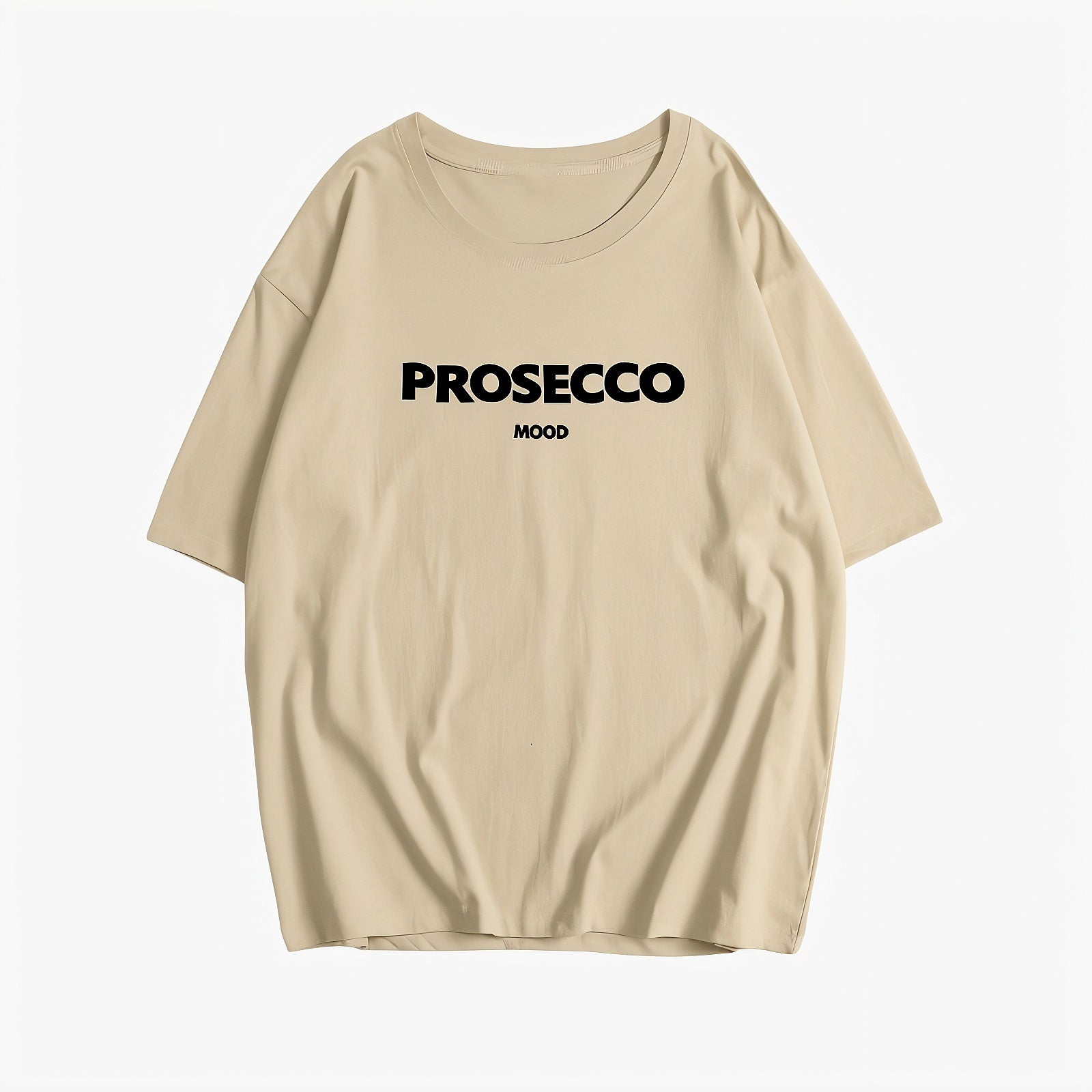 Women's T-Shirt – 'PROSECCO MOOD' Graphic, Crew Neck, Cotton Blend, Relaxed Fit-53203-9e168fee-54f0-4f35-ab09-7fbc51d09965