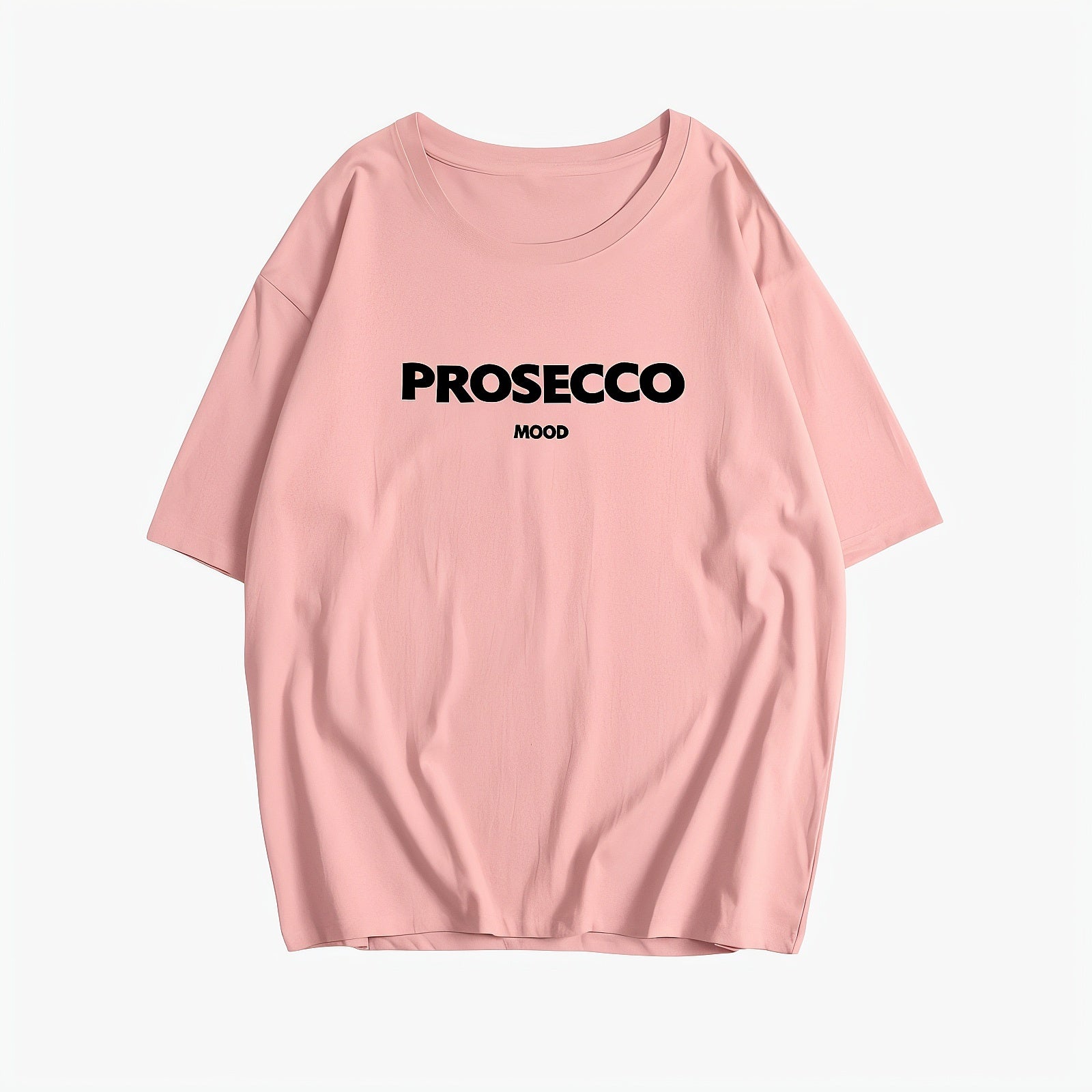 Women's T-Shirt – 'PROSECCO MOOD' Graphic, Crew Neck, Cotton Blend, Relaxed Fit-53203-4dfe3f17-1893-44c2-bef9-208f9c1acdd7