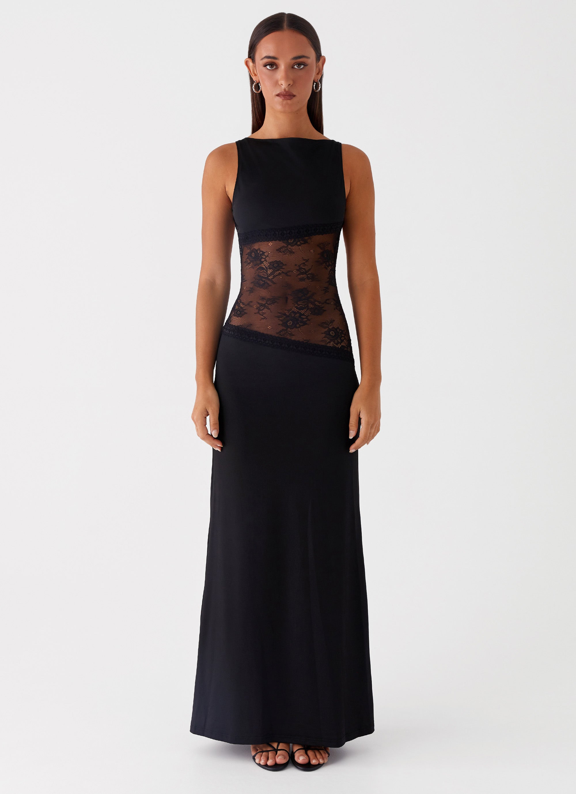 Women's Sleeveless Maxi Dress – Unique Lace Panel, Elegant Evening Wear-83478-5439fa14-bf05-4d37-8575-884740302127