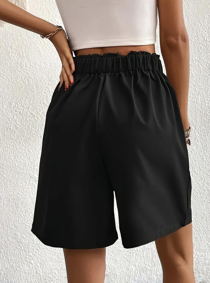 Women's Shorts – High-Waisted, Pleated Front, Functional Pockets, Versatile Style-82558-651c12f8-43eb-4831-bb49-07d5fefaea76
