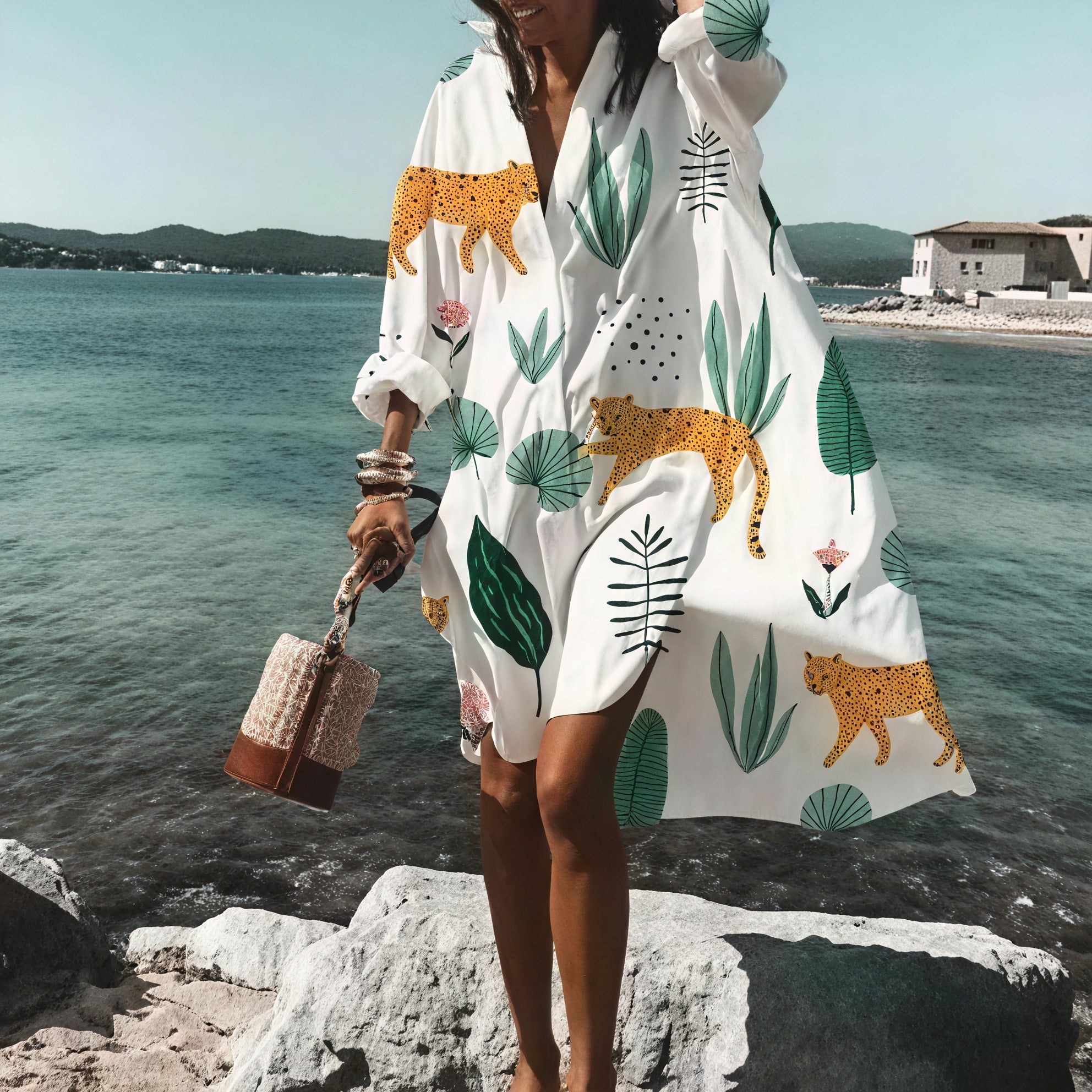 Women's White Oversized Button-Down Cotton-Linen Dress with Long Sleeves & Side Slits, Casual Summer Style-67567-036dfdd7-a0cd-4428-a2a4-c181c4a9f9ee