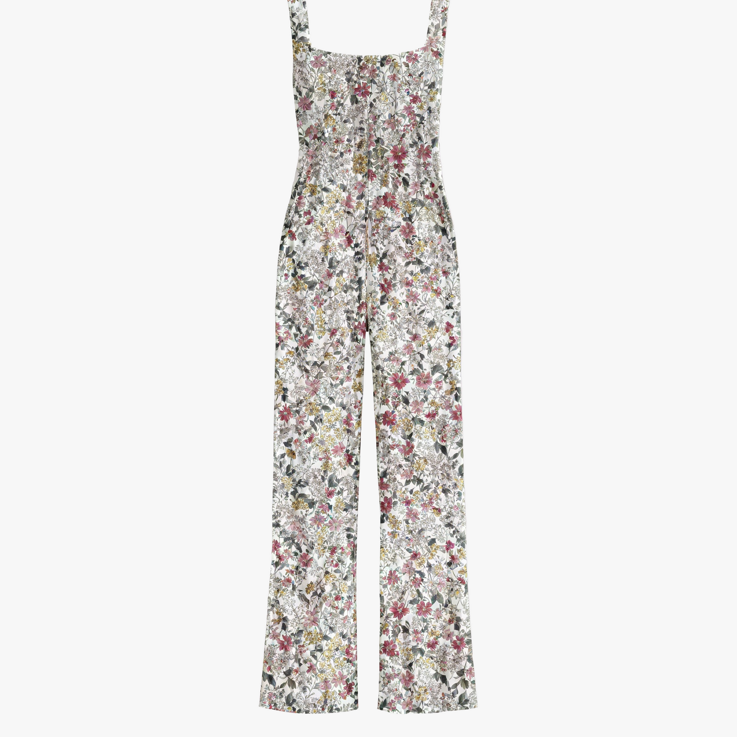 Women's Floral Jumpsuit – Multicolor Square Neck Wide-Leg Cotton Blend-67586-3f9e9303-5e1f-4ef1-9e1b-35d9bdd2950f