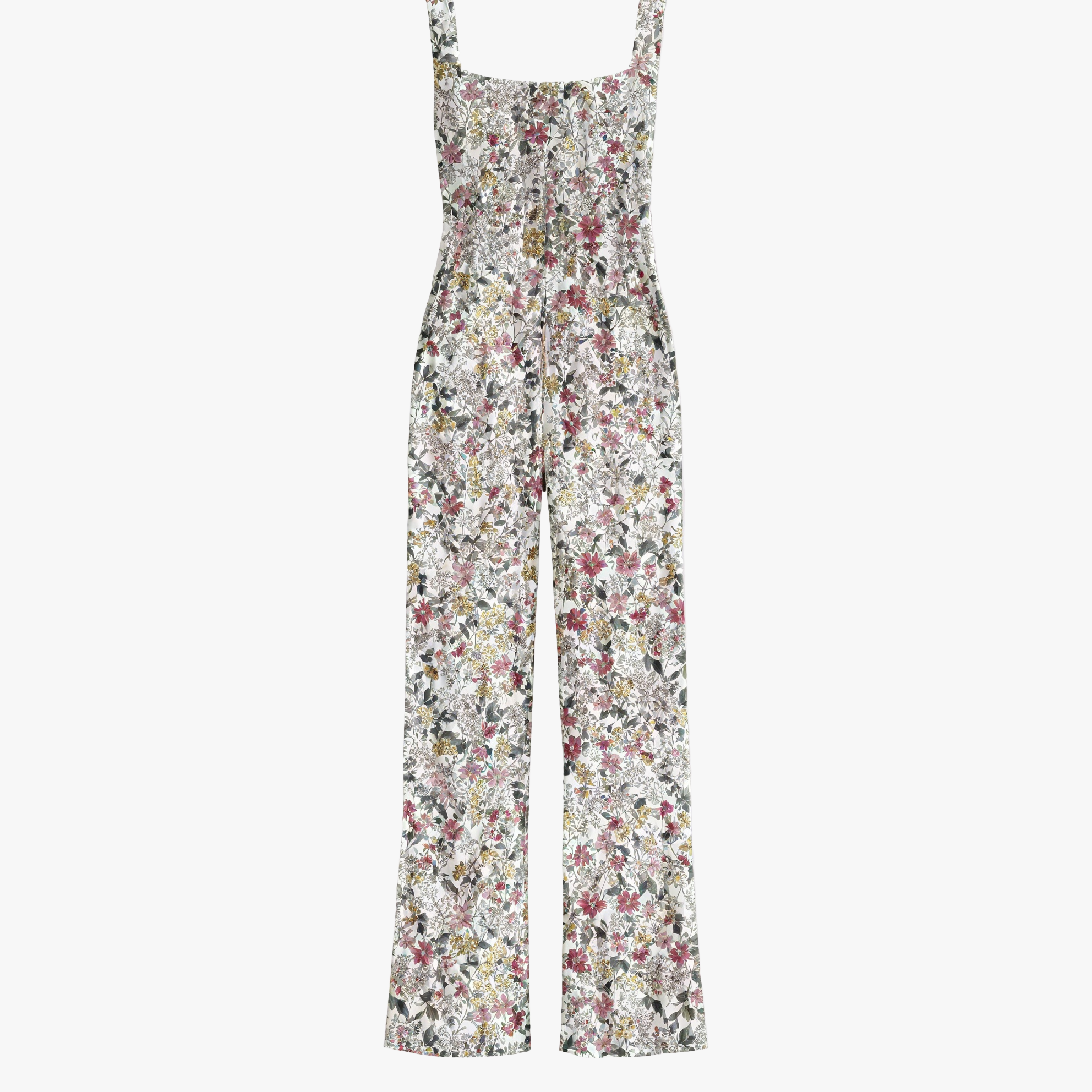 Women's Floral Jumpsuit – Multicolor Square Neck Wide-Leg Cotton Blend-67586-3f9e9303-5e1f-4ef1-9e1b-35d9bdd2950f
