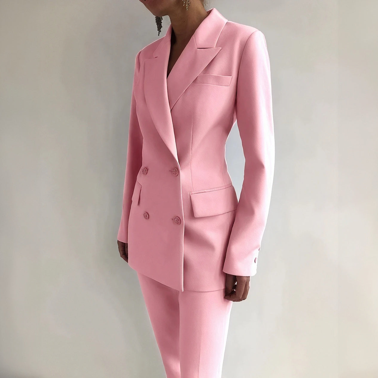 Women's Suit – Tailored Double-Breasted Blazer, Slim Fit Trousers, Smooth Polyester Blend-67647-bf89f5de-364d-49bd-941a-0646aadba307
