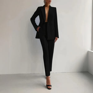 Women's Suit – Tailored Double-Breasted Blazer, Slim Fit Trousers, Smooth Polyester Blend-67647-a1aa5632-1cfe-4a91-9fb2-79ac042f791f