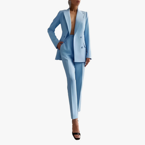 Women's Suit – Tailored Double-Breasted Blazer, Slim Fit Trousers, Smooth Polyester Blend-67647-fb80d137-2682-44eb-8a63-07cc531728da