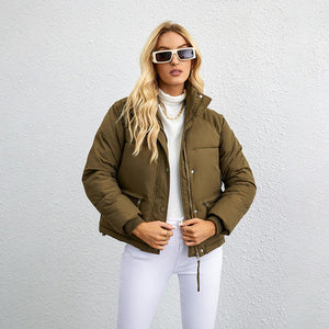 Women's Cropped Puffer Jacket – Quilted, Water-Resistant, High Collar, Synthetic-65207-6a72b2f5-0476-4485-bc77-46401cef0c27