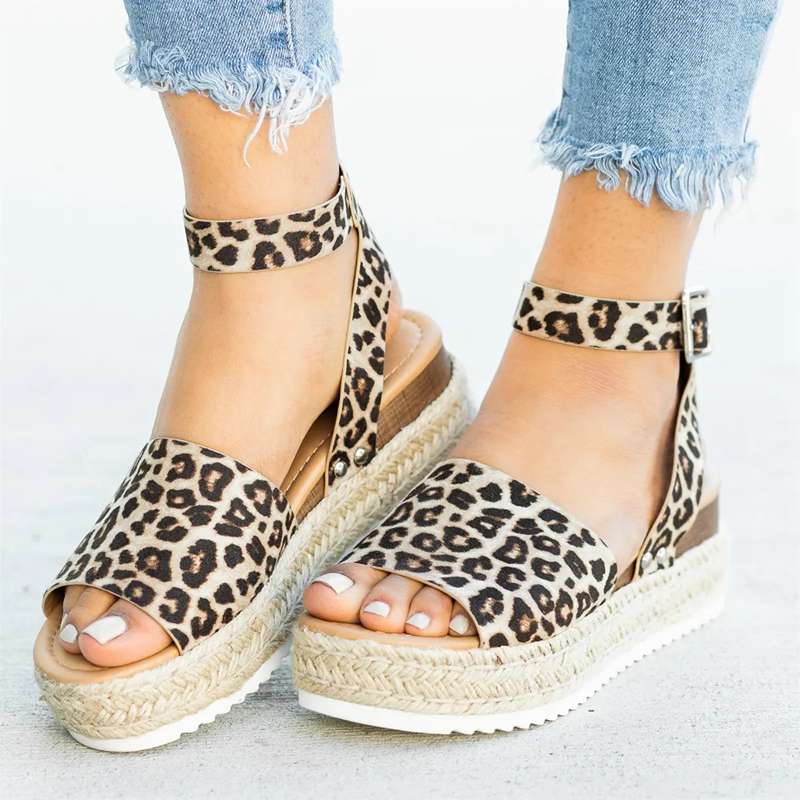 Women's Platform Sandals – Woven Jute Sole, Adjustable Ankle Strap, Open Toe-82622-6b1cb423-8472-4c64-a961-c785b17d8ed7