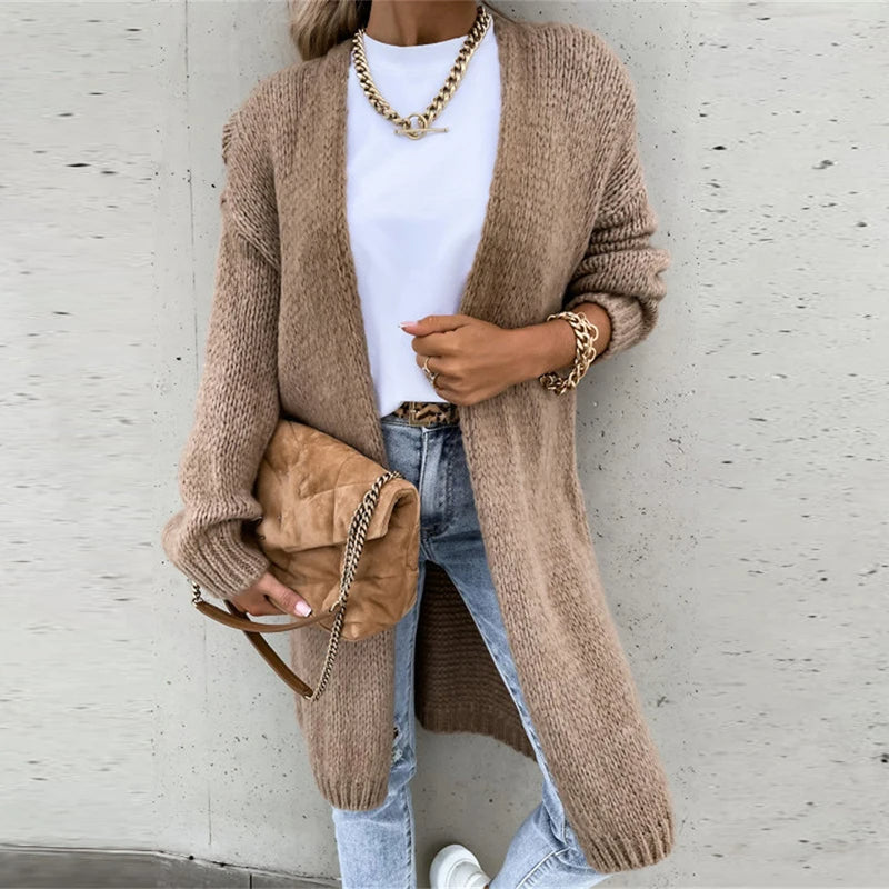 Women's Longline Cardigan – Open Front, Ribbed Knit, Sydney Wardrobe-74479-6ff90b8b-1c1e-4a92-9e00-92dce12c84ef