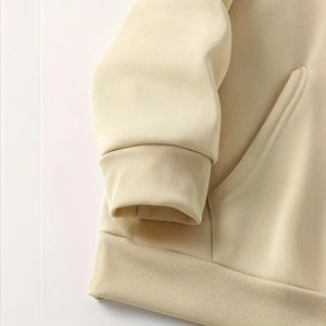 Women's Hoodie – Cream Fleece Cotton, Relaxed Fit, Floral Graphic, Casual Artistic Style-74568-0cb7da70-e055-477d-9852-ec5ce8fddd19