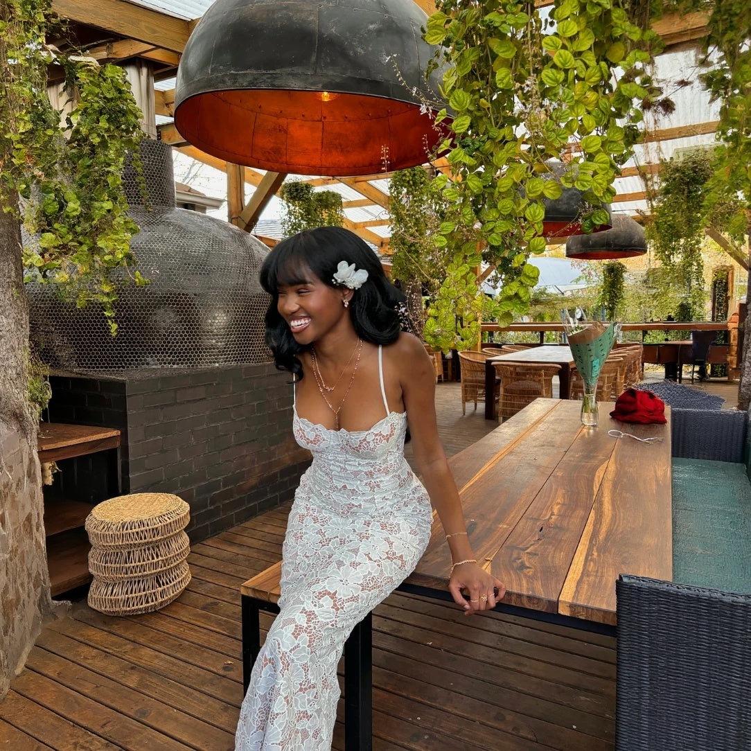 Women's White Lace Floor-Length Dress – Sweetheart Neckline, Spaghetti Straps, Elegant Style | Sydney Wardrobe-76865-687bc23f-cbd6-4227-9e13-1632996c0abb