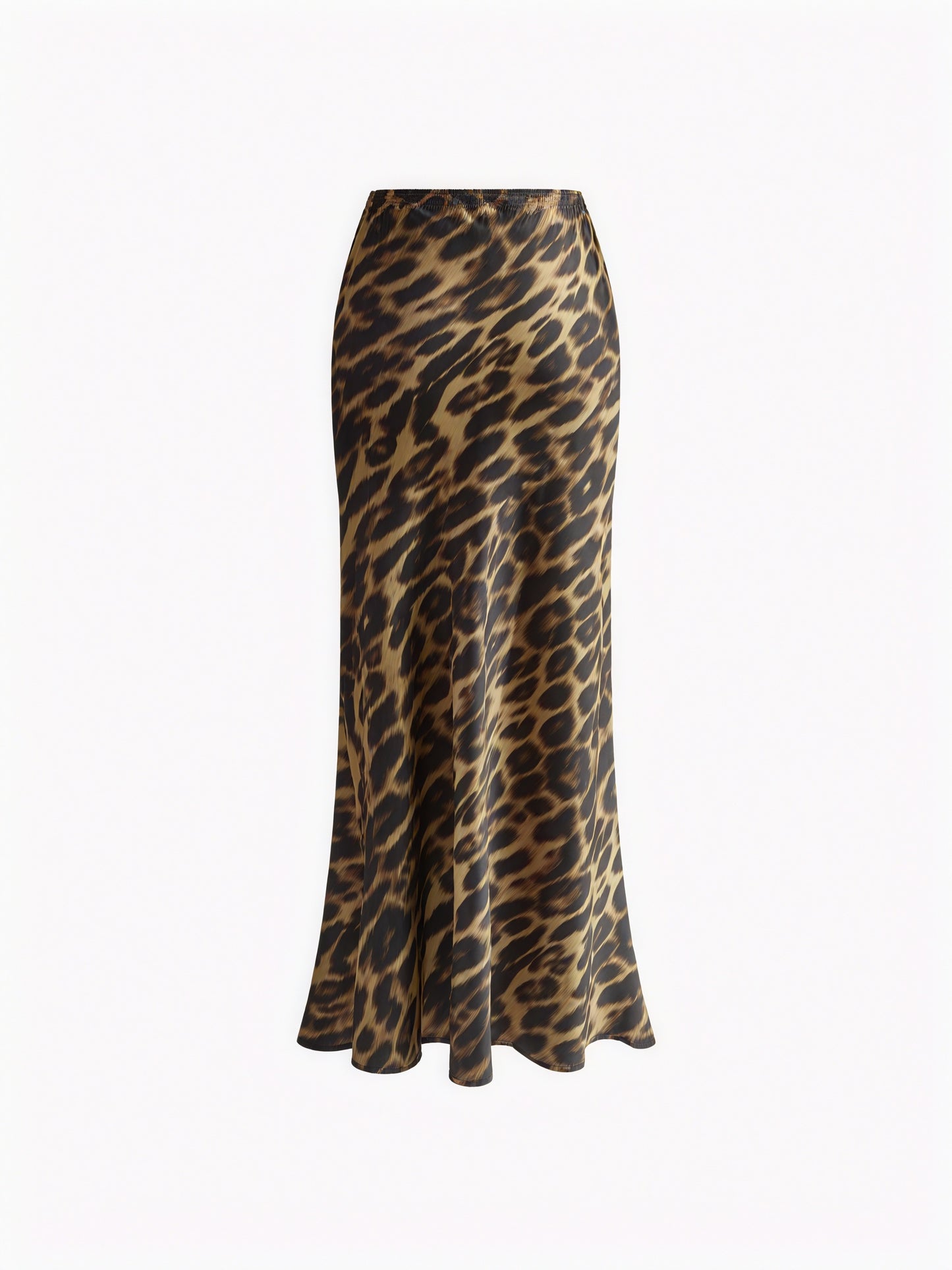 Women's Maxi Skirt – Brown Leopard Print High-Waisted Flowing Polyester-77142-569d5aed-3397-452b-a063-86b1b7d6a5fc