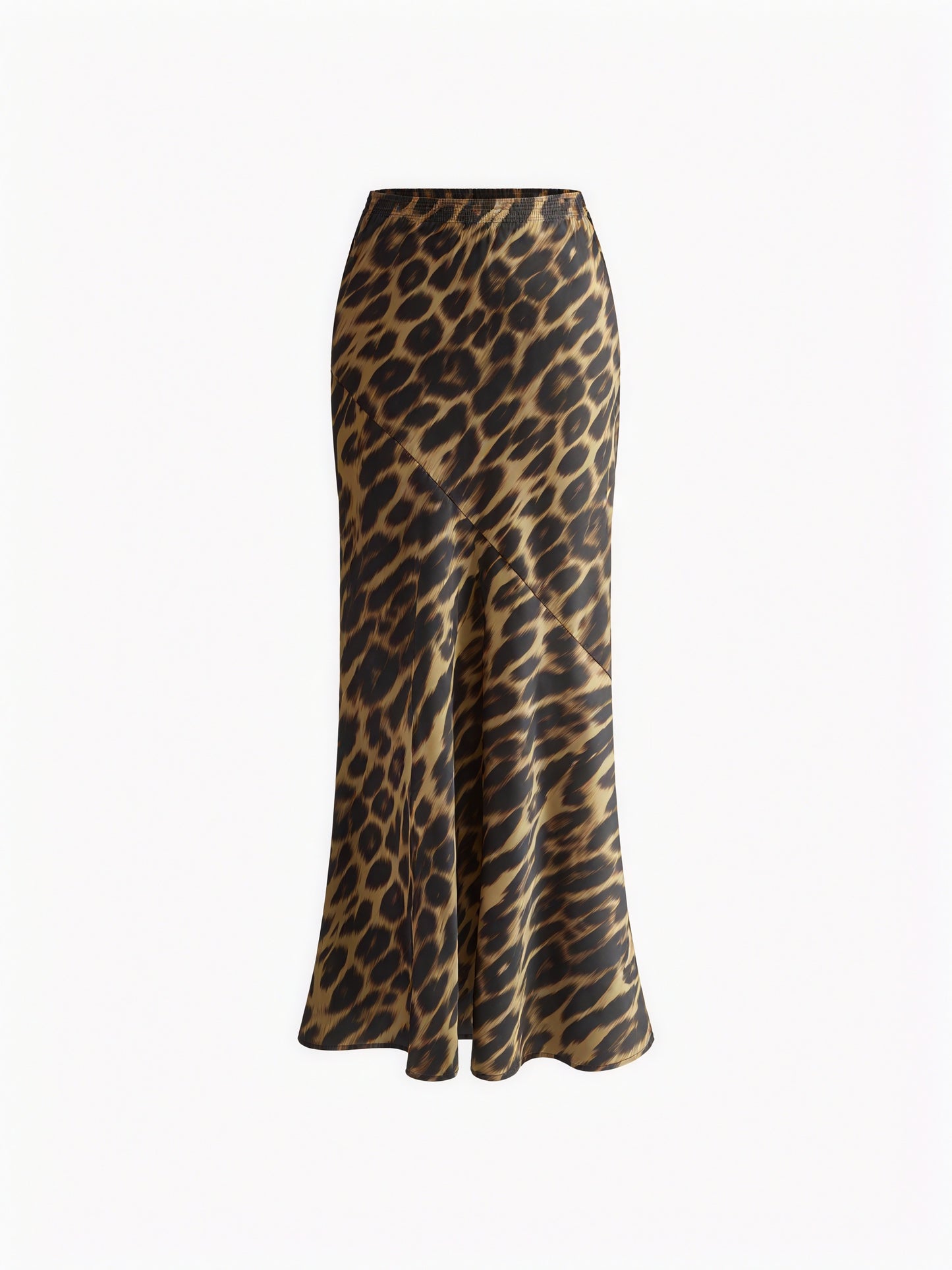 Women's Maxi Skirt – Brown Leopard Print High-Waisted Flowing Polyester-77142-22e86d85-7fb7-4cdf-8adb-58562c99c476
