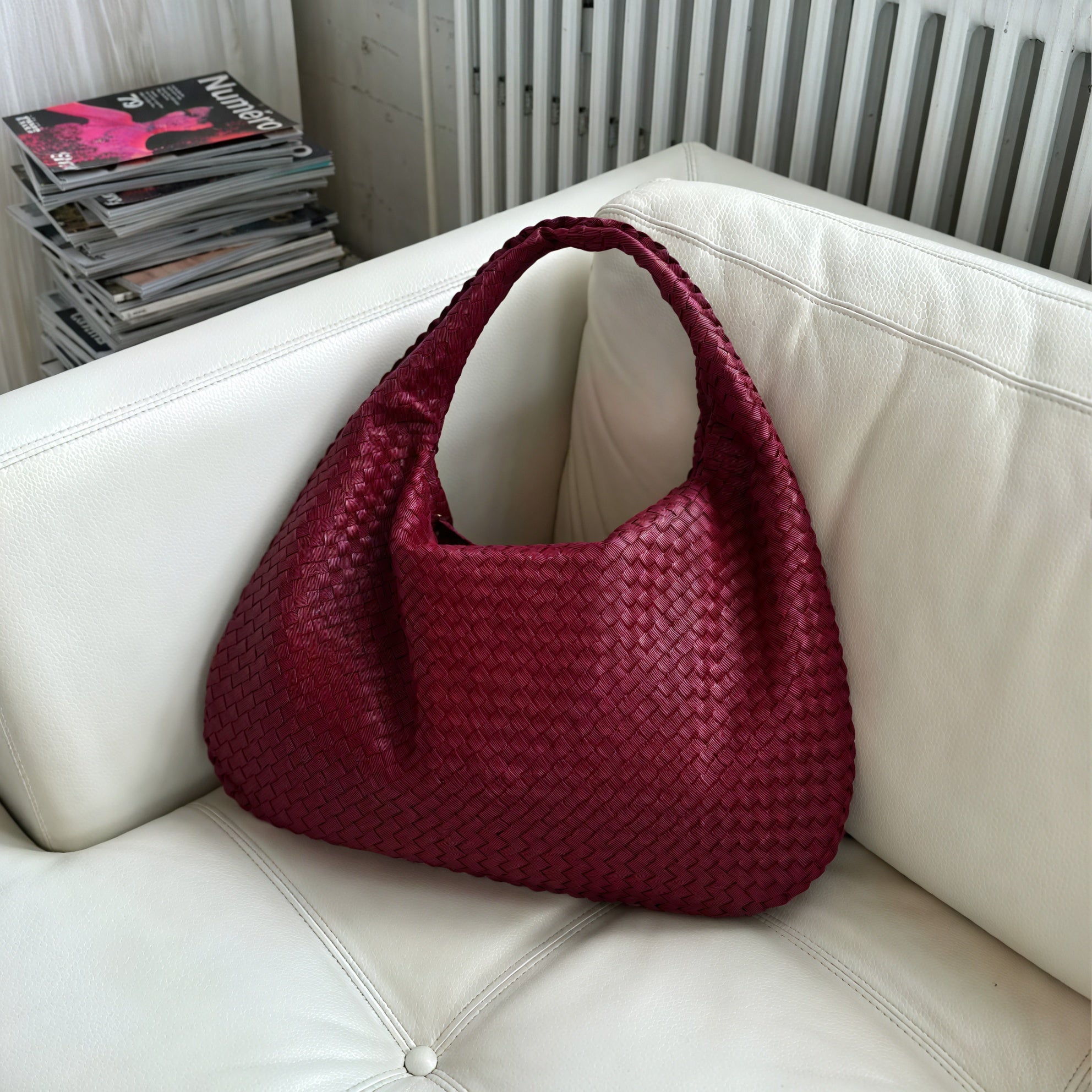Women's Woven Hobo Handbag – Large Slouchy Crescent, Wide Strap-77186-e71a0af6-bda5-4d94-a0f9-016708f6f927
