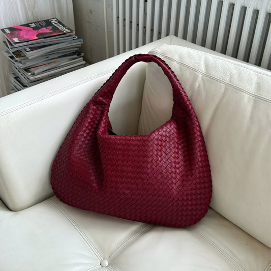 Women's Woven Hobo Handbag – Large Slouchy Crescent, Wide Strap-77186-e71a0af6-bda5-4d94-a0f9-016708f6f927