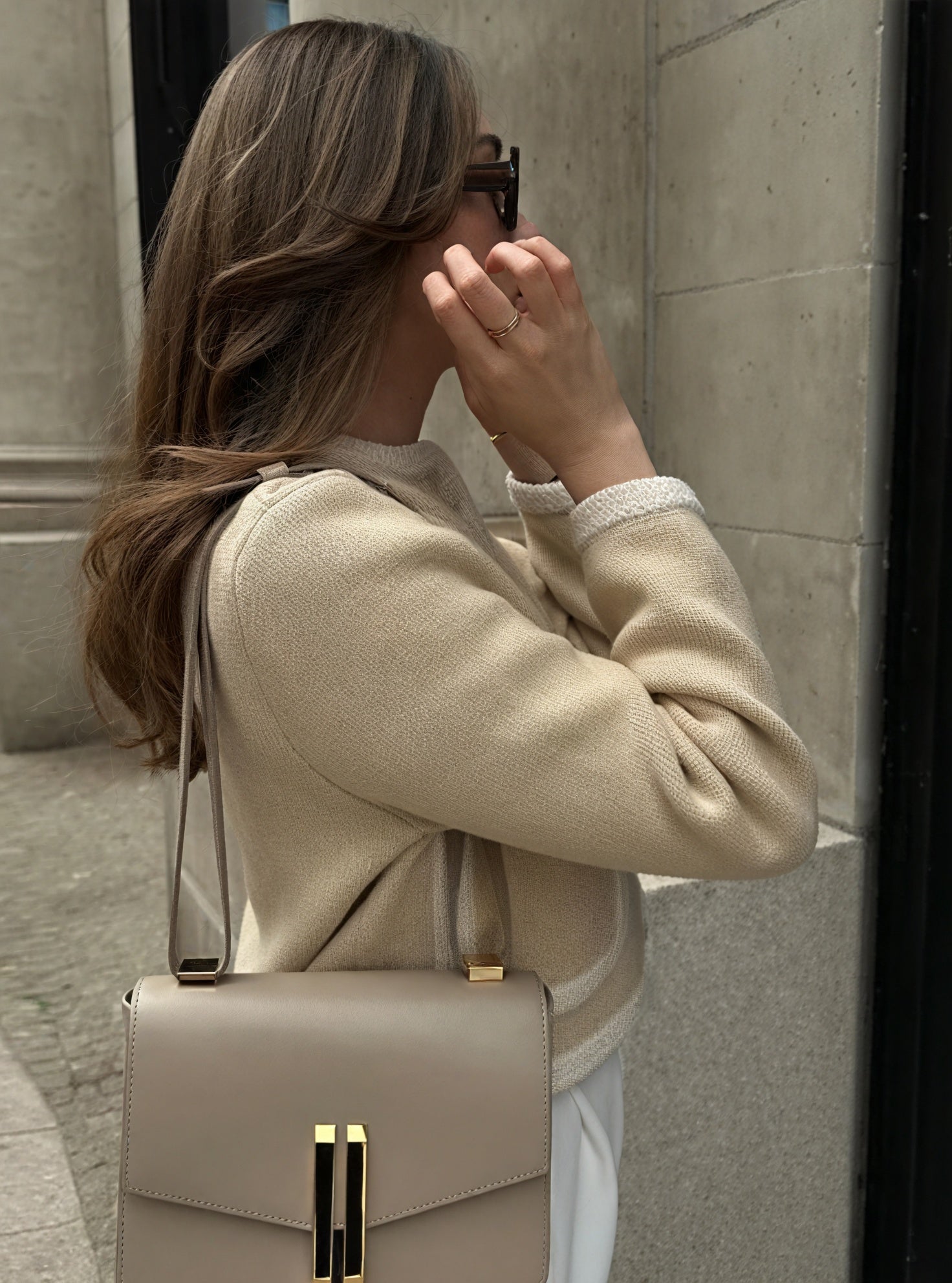 Women's Knit Cardigan – Cream, Contrasting Trim, Decorative Buttons, Classic Style-77187-e217b73d-b580-44f7-b2d9-fc29271dee96