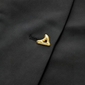 Women's Wrap Top – Gold Clasp, Wide Structured Sleeves, Textured Fabric, Neutral-77230-b97b446e-4f0b-4ddb-b4ea-c92f78688753