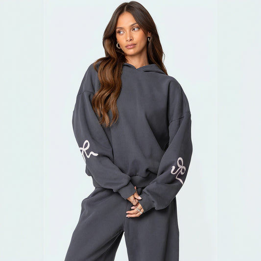 Women's Gray Oversized Hoodie & Sweatpants Set – Cotton Blend Athleisure with Decorative Sleeves-77871-385b9b4e-b89b-4ef3-a8f7-578306474805