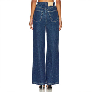 Women's Blue High-Waisted Wide-Leg Rhinestone Denim Jeans-77885-7e55e7c7-9fa7-49e7-b1a6-1feb333bee6a