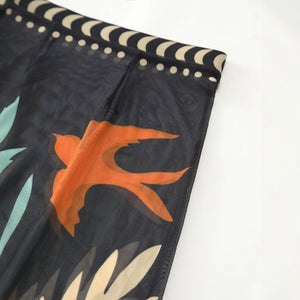 Women's Maxi Dress – Black Abstract Print, Keyhole Cutout, Sheer Polyester-78326-fb5bac52-7ee4-470a-8e10-f4a5f484626a