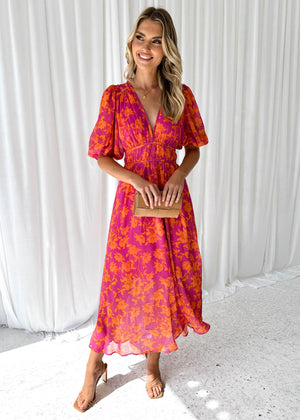 Women's Floral Maxi Dress – V-Neck, Short Sleeve, Flowy Silhouette, Sydney Wardrobe-83294-78cd39b5-1211-42ad-a84b-9fe4c05bea2e