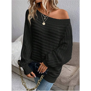 Women's Ribbed Off-Shoulder Knit Dress – Long Sleeve, Elegant Style, Sydney Wardrobe-74368-79250a3d-0994-4f43-89e0-b531b5e99870