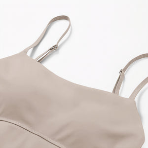 Women's Active A-Line Dress – Square Neck, Built-in Shorts, Side Slit, Polyester Spandex, Athleisure Style-79510-147638fb-656a-4849-91dd-5e441b36d1ba