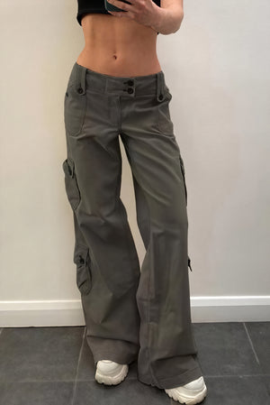 Women's High-Waisted Cargo & Wide-Leg Trousers – Olive Green, Black, Utilitarian & Classic Style-79792-ca61a2c8-0b36-4971-bada-79aee77617ec